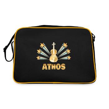 Geige Band Musikinstrument Name Athos - Retro Tasche - Schwarz/Gold - Hinten