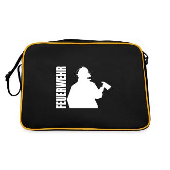Feuerwehr - Retro Tasche - Schwarz/Gold - Hinten
