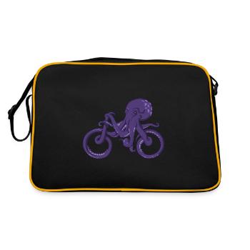 Octopus | Bicycle | Cyclists | Marine animal - Retro Bag - black/gold - Back