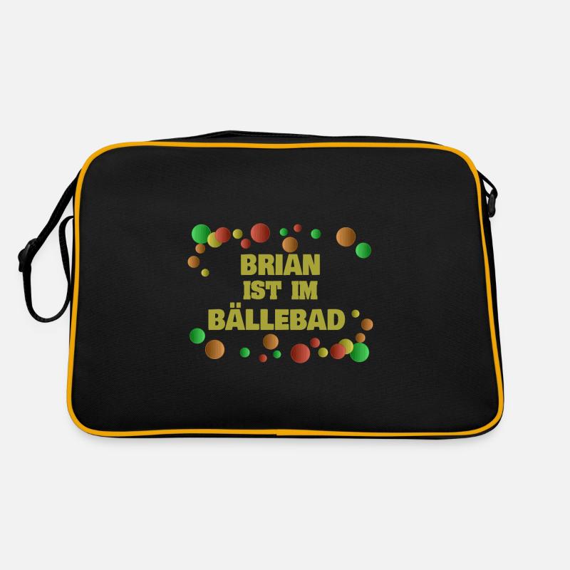 Geschenk für Brian - Retro Tasche - Schwarz/Gold