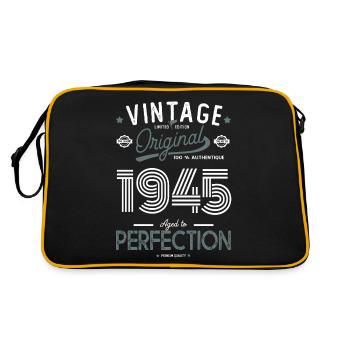 ALTER BIS ZUR PERFEKTION geboren 1945 77 Jahre alt - Retro Tasche - Schwarz/Gold - Hinten