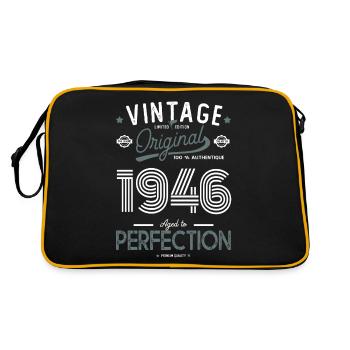 AGE TO PERFECTION born in 1946 birthday 76 years - Retro Bag - black/gold - Back