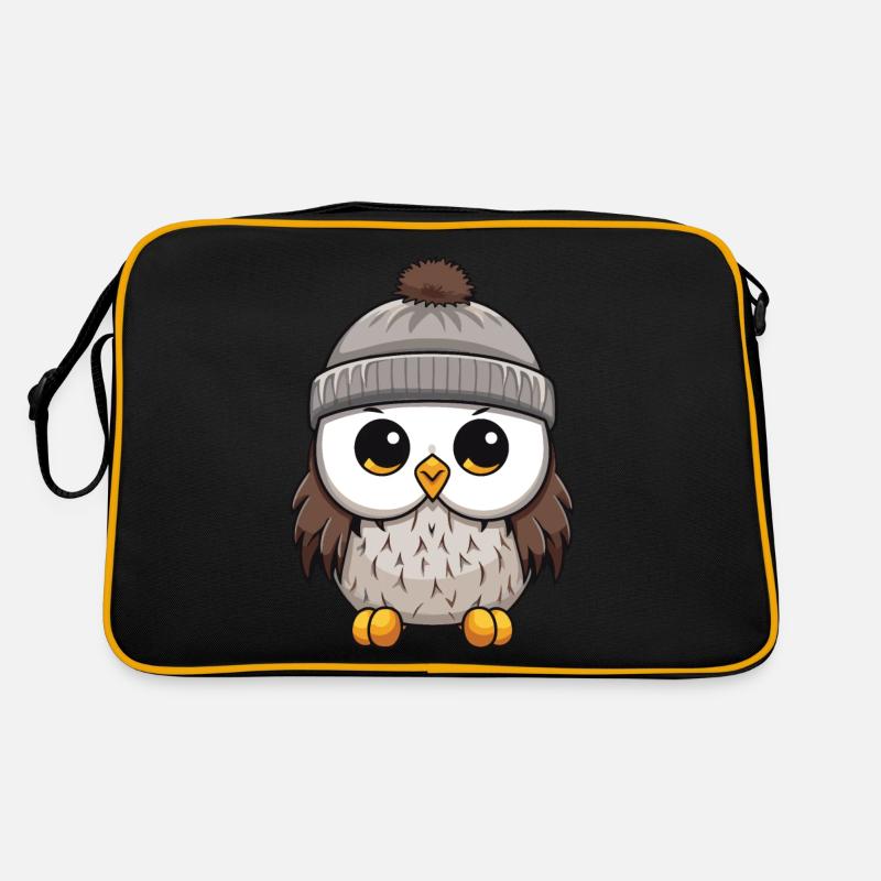 Eule Comic Winter Cozy Retro Tasche