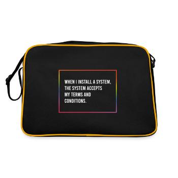 Wenn ich ein System installiere... - Retro Tasche - Schwarz/Gold - Hinten