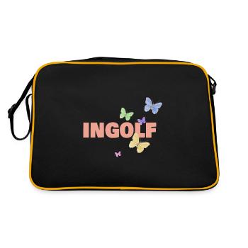 Vorname Ingolf - Retro Tasche - Schwarz/Gold - Hinten