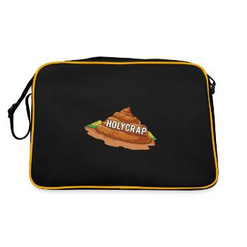 Holy shit | Poop | Saying - Retro Bag - black/gold - Back