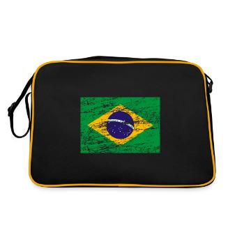 Brésil drapeau du Brésil - Sac Retro - noir/or - Dos