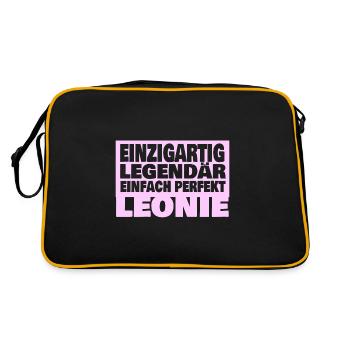 Leonie - Retro Tasche - Schwarz/Gold - Hinten