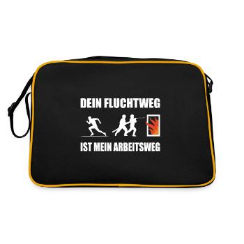 Feuerwehr - Retro Tasche - Schwarz/Gold - Hinten