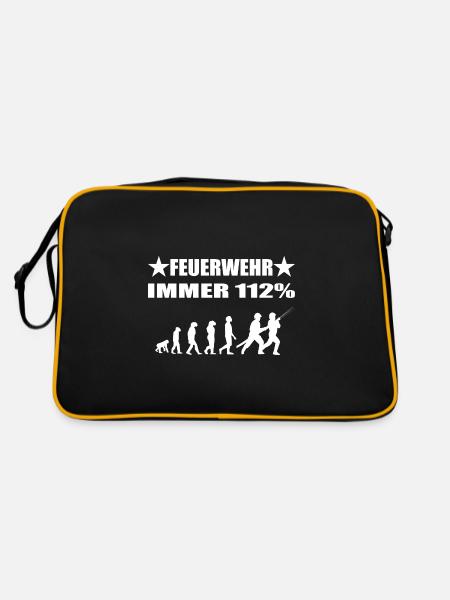 Feuerwehr - Retro Tasche - Schwarz/Gold - Hinten