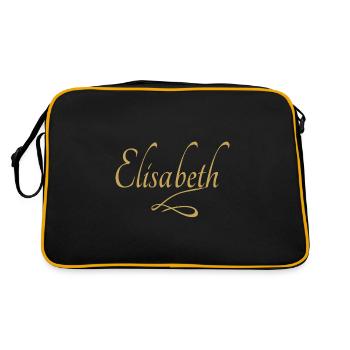 Vorname von Elisabeth - Retro Tasche - Schwarz/Gold - Hinten