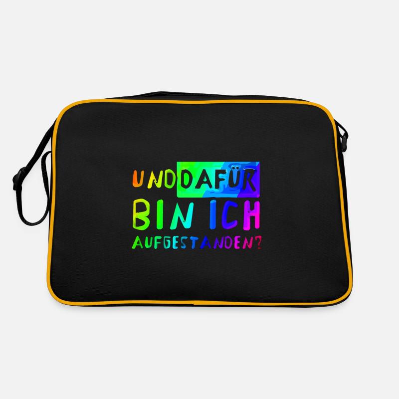 Und DAFÜR bin ich aufgestanden? Retro Tasche