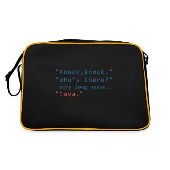 Java Programming Informatic Geschenk Spruch - Retro Tasche - Schwarz/Gold - Hinten