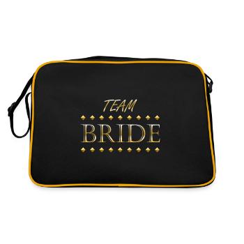 Brautteam, Junggesellenabschied - Retro Tasche - Schwarz/Gold - Hinten