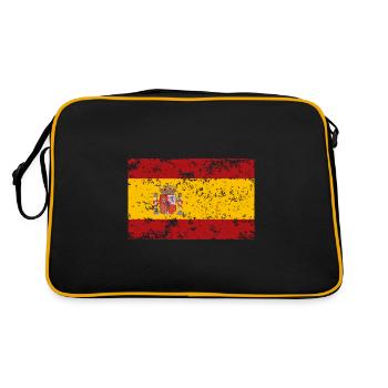 Flagge Spaniens, Verschleißeffekt - Retro Tasche - Schwarz/Gold - Hinten