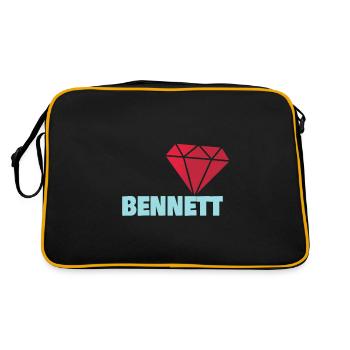 Edel Bennett - Retro Tasche - Schwarz/Gold - Hinten