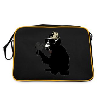 mr. brainwash monkey - Retro Tasche - Schwarz/Gold - Hinten