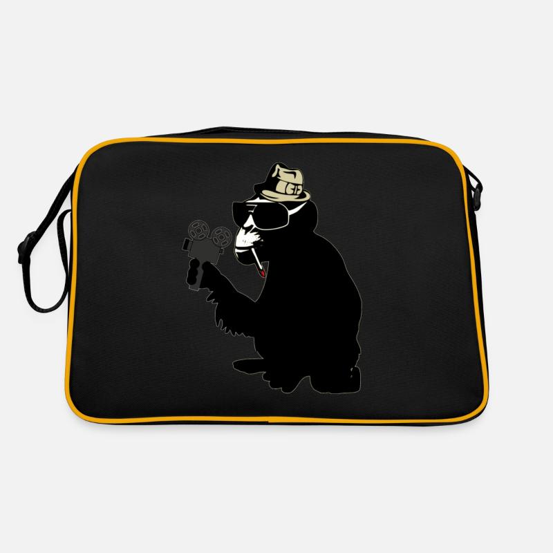mr. brainwash monkey - Retro Tasche - Schwarz/Gold