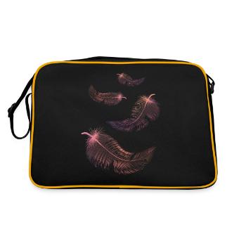 Plumes de couleurs rose et lilas - Sac Retro - noir/or - Dos
