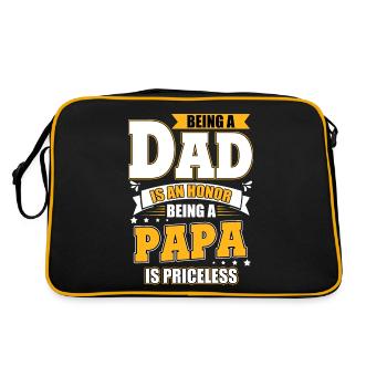 Honneur d’être père Papa Inestimable Homme de famille - Sac Retro - noir/or - Dos