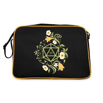Druid D20 Dice Plants and Flowers Tabletop RPG - Retro Bag - black/gold - Back