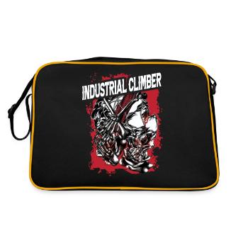 Industrial climber bone red background head - Retro Bag - black/gold - Back