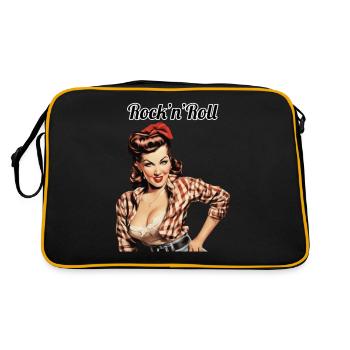 Pinup - Retro Tasche - Schwarz/Gold - Hinten