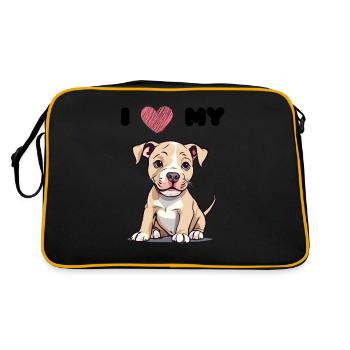 Baby Pitti - Bully Welpe - Retro Tasche - Schwarz/Gold - Hinten
