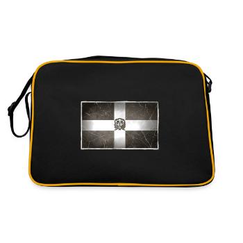 Dominikanische Republik - Retro Tasche - Schwarz/Gold - Hinten