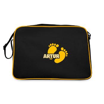 Gift for Artur - Retro Bag - black/gold - Back