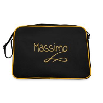 Vorname als massimo - Retro Tasche - Schwarz/Gold - Hinten