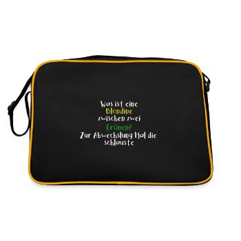 Was ist eine Blondine zwischen Grünen | Die Schlau - Retro Tasche - Schwarz/Gold - Hinten