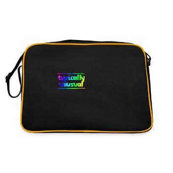 Typically unusual | Nerd | Funny | be different - Retro Bag - black/gold - Back