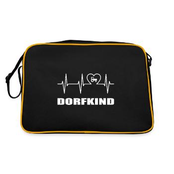 Dorfkind - Retro Tasche - Schwarz/Gold - Hinten