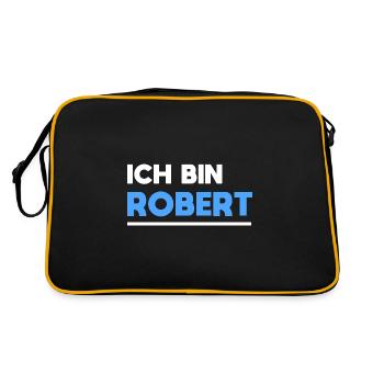 Robert Name Spruch für stolze Roberts - Retro Tasche - Schwarz/Gold - Hinten