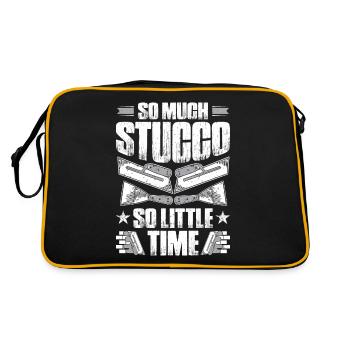 Stuckateur Plasterer Stukkateur Gipser Verputzer - Retro Tasche - Schwarz/Gold - Hinten