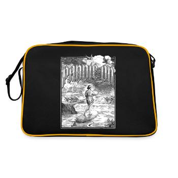 Paddle Board Paddling Drawing - Retro Bag - black/gold - Back