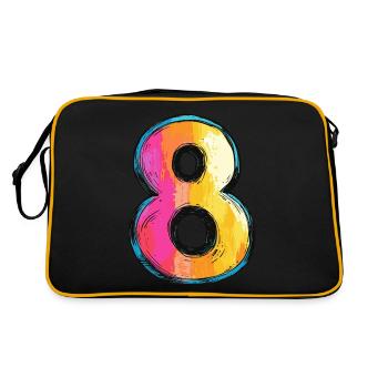 8 Numéro Coloré - Sac Retro - noir/or - Dos