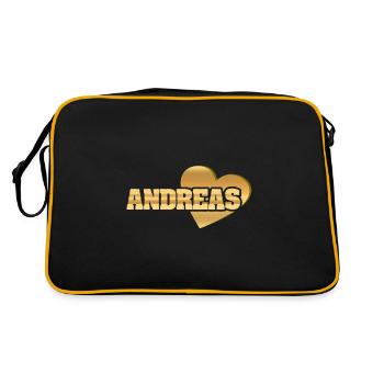 Cadeau pour Andreas - Sac Retro - noir/or - Dos