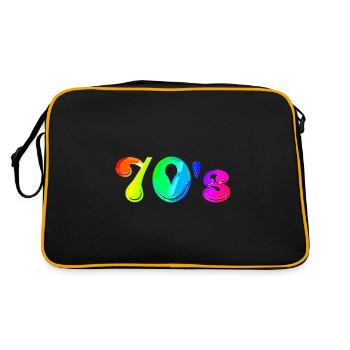 Années 70 | Soixante-dix | Décennie | Symbole - Sac Retro - noir/or - Dos
