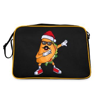 Tacos mexicains Dabbing avec chapeau de Père Noël - Sac Retro - noir/or - Dos