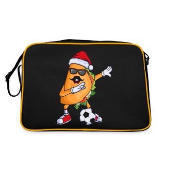 Footballeur mexicain tacos avec chapeau de Noël - Sac Retro - noir/or - Dos