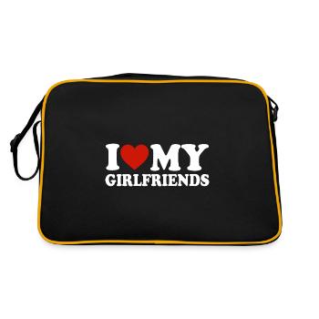 I love my Girlfriends Geschenk - Retro Tasche - Schwarz/Gold - Hinten