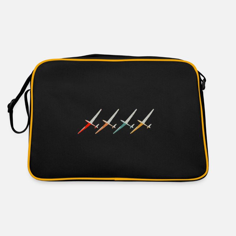 Segelfieger vintage glider pilot glider - Retro Bag - black/gold
