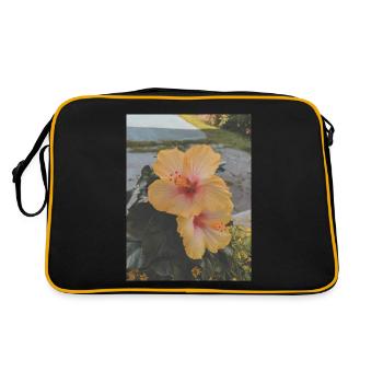 FLEURS D’HIBISCUS - Sac Retro - noir/or - Dos