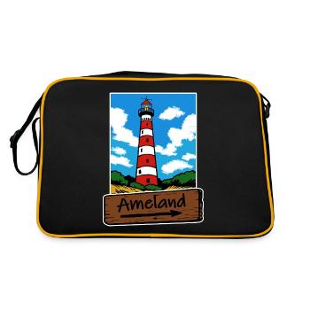 Vacances à Ameland Lighthouse - Sac Retro - noir/or - Dos