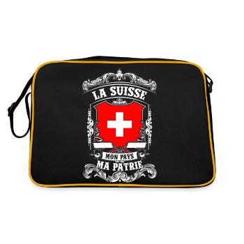 La Suisse - Mon Pays - Ma Patrie - Retro Tasche - Schwarz/Gold - Hinten