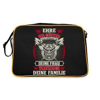 Ehre die Götter - Retro Tasche - Schwarz/Gold - Hinten