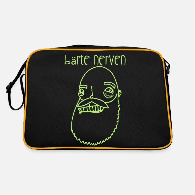 Bärte nerven! - Retro Tasche - Schwarz/Gold