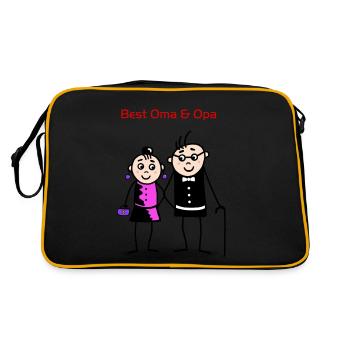 Meilleure grand-maman et grand-papa - Sac Retro - noir/or - Dos